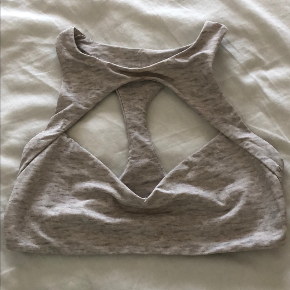 BOYS + ARROWS grey high neck bikini with cut out